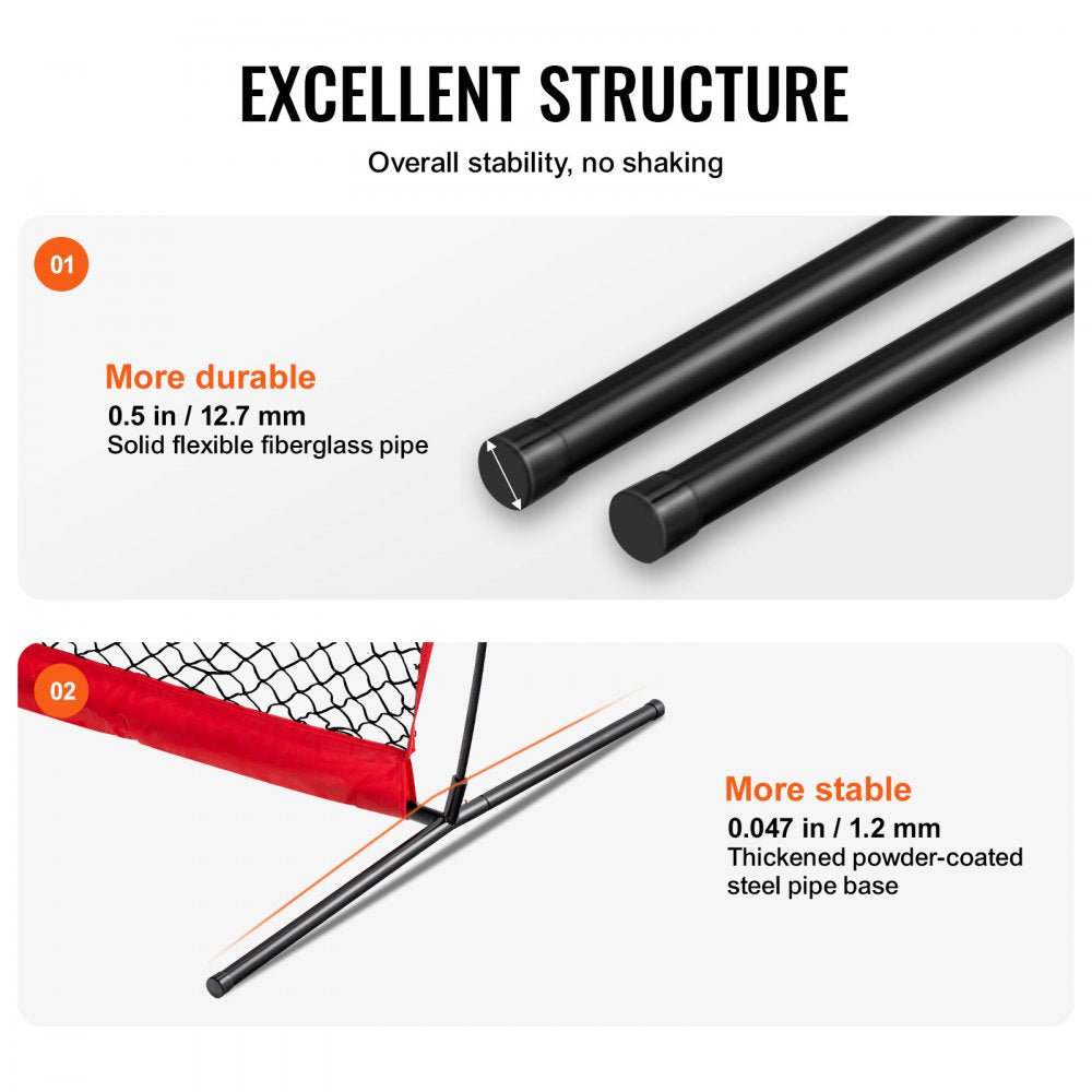 SSPDYBQ001 - Durable 7ft Batting Cage I Screen for Ultimate Safety