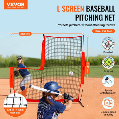 SSPDYBQ002 - 7x7 ft Durable L-Screen Baseball Pitching Net