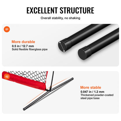 SSPDYBQ002 - 7x7 ft Durable L-Screen Baseball Pitching Net