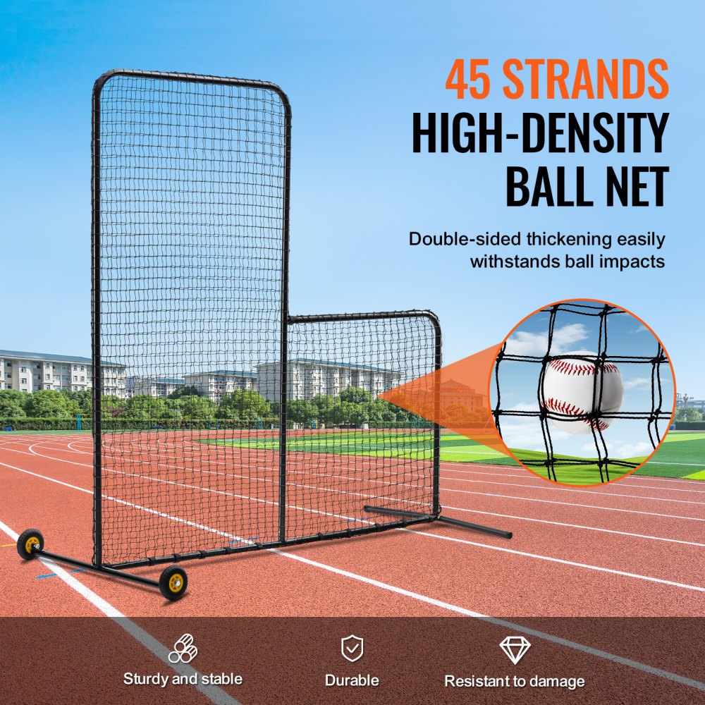 XH-SH-7X7-L - 7x7 ft VEVOR L Screen for Baseball Practice Safety