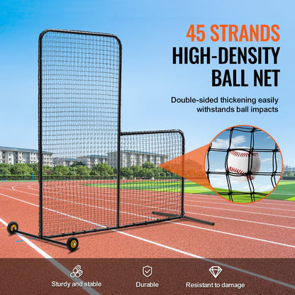 XH-SH-7X7-L - 7x7 ft VEVOR L Screen for Baseball Practice Safety