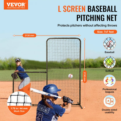 XH-SH-7X7 - 7x7 ft Durable PE L-Screen for Baseball Practice