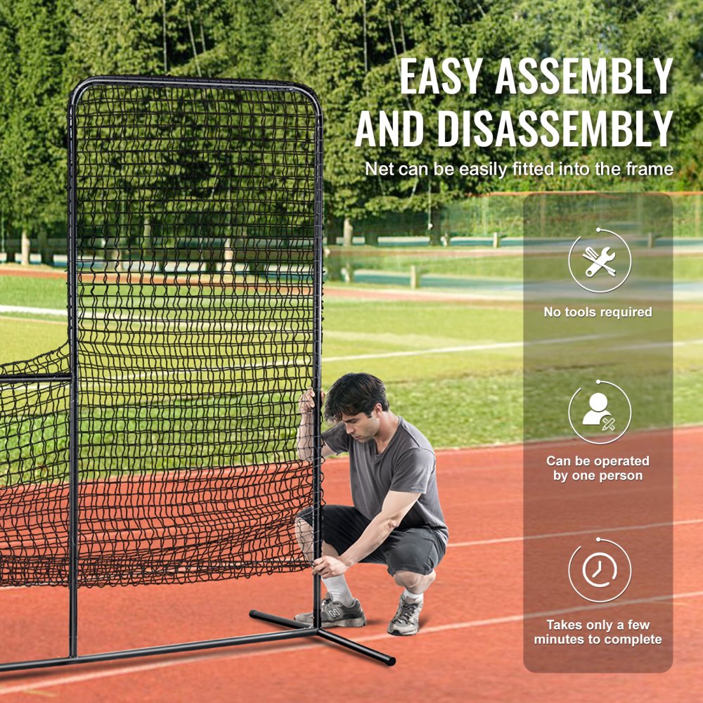 XH-SH-7X7 - 7x7 ft Durable PE L-Screen for Baseball Practice