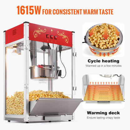 RC-8238 - 16 oz LED Popcorn Machine for Movie Nights