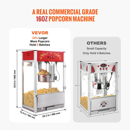 RC-8238 - 16 oz LED Popcorn Machine for Movie Nights