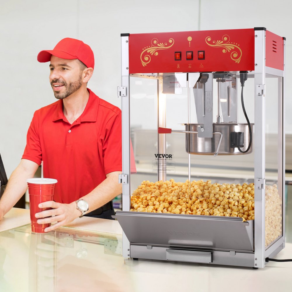 RC-8238 - 16 oz LED Popcorn Machine for Movie Nights