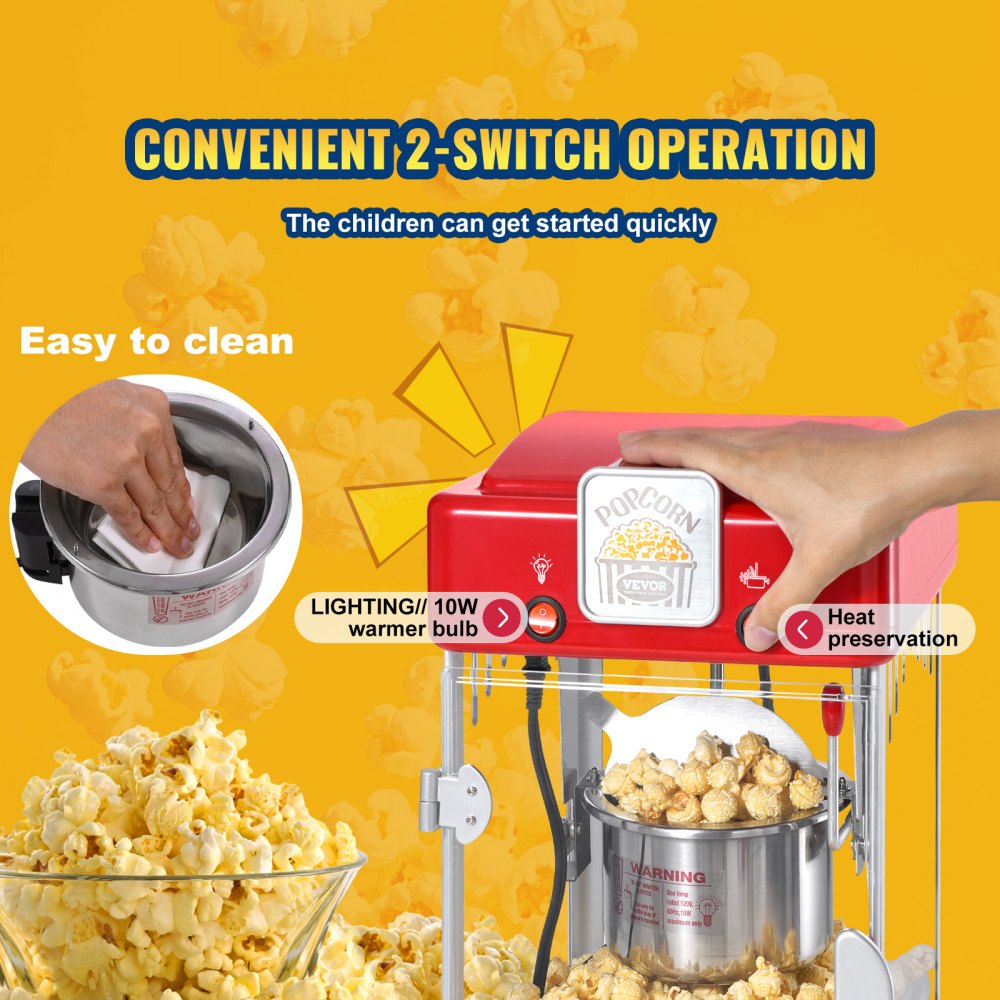 NP08001SE - 2.5 oz LED Popcorn Popper for Movie Nights