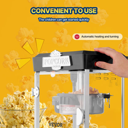 6077 - 4 oz LED Popcorn Popper with Warming Tray for Movie Nights