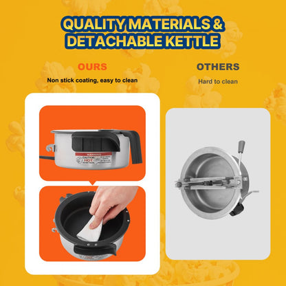 6077 - 4 oz LED Popcorn Popper with Warming Tray for Movie Nights