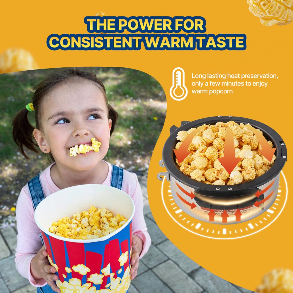 6077 - 4 oz LED Popcorn Popper Machine for Movie Nights