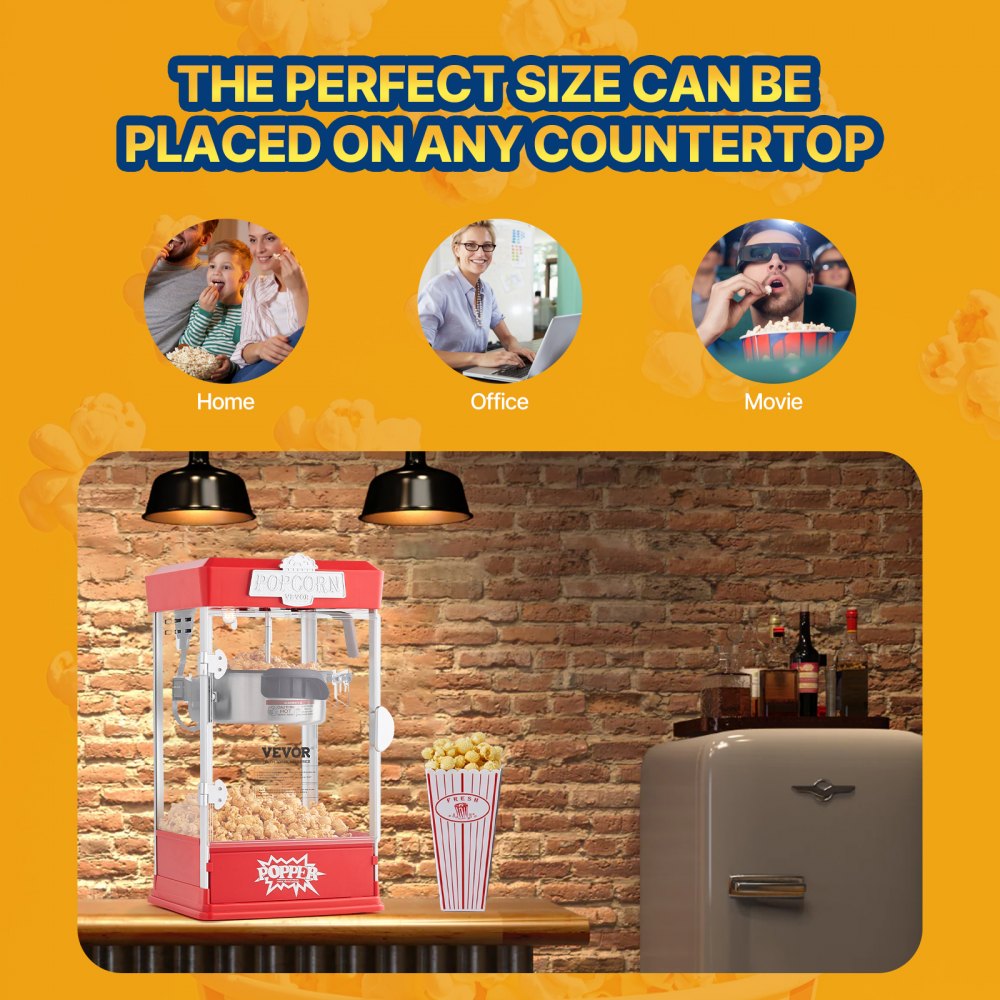 6077 - 4 oz LED Popcorn Popper Machine for Movie Nights