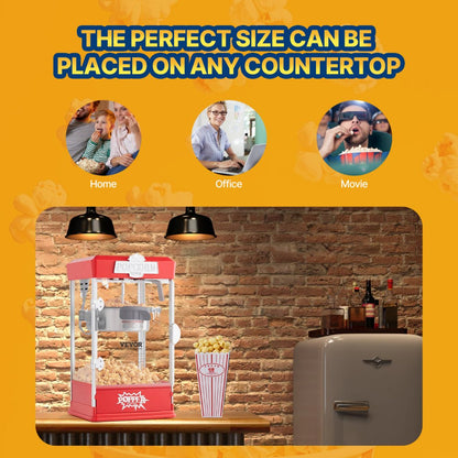 6077 - 4 oz LED Popcorn Popper Machine for Movie Nights