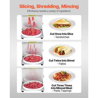 SJY-DQ90 - 850W Stainless Blade Meat Cutter with 5mm Slice & Easy Use