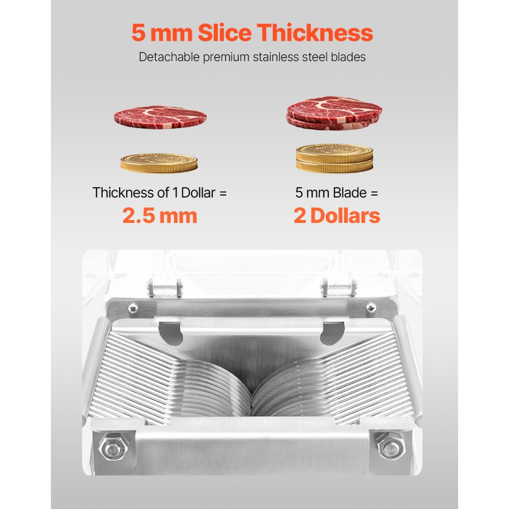 SJY-DQ90 - 850W Stainless Blade Meat Cutter with 5mm Slice & Easy Use