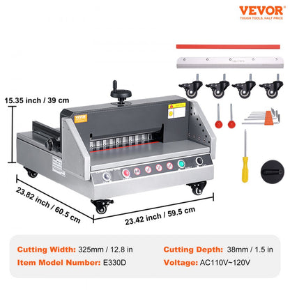 E330D - 13-inch VEVOR Electric Paper Cutter with Safety Features