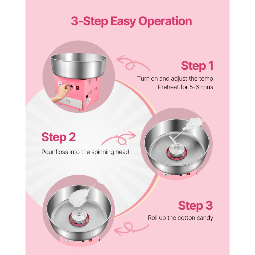 MHTJJPZYO1-S - 1000W Cotton Candy Machine for Effortless Party Treats