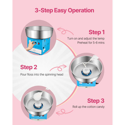 MHTJJPZYO1-S - 1000W Cotton Candy Machine for Effortless Party Treats