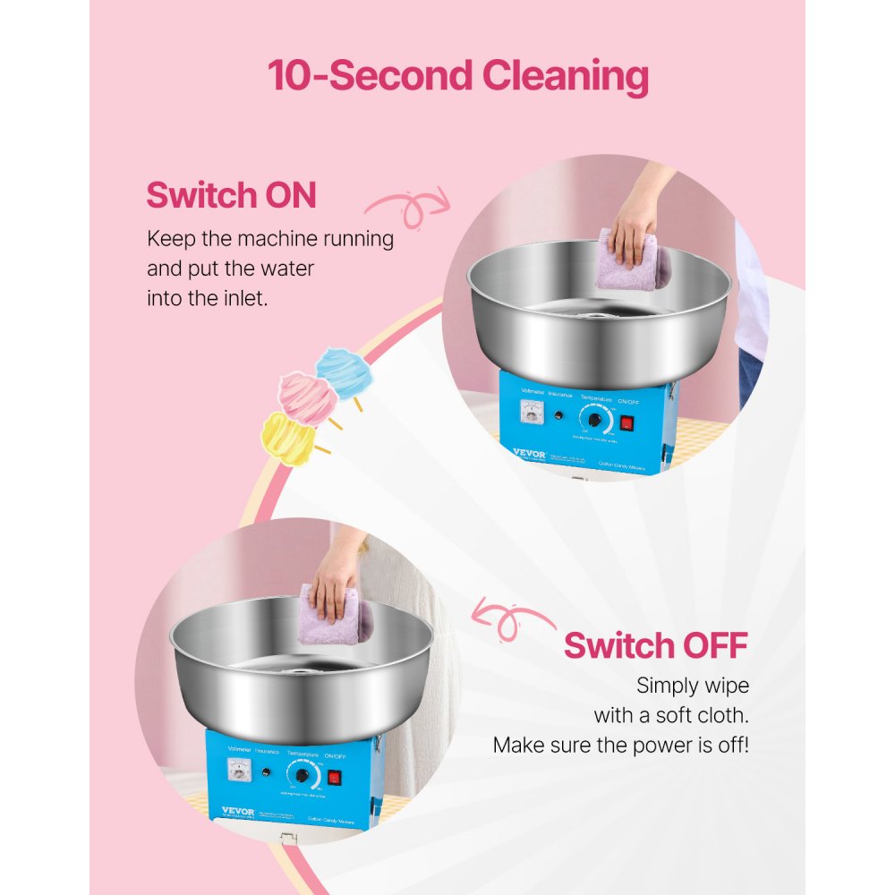 MHTJJPZYO1-S - 1000W Cotton Candy Machine for Effortless Party Treats