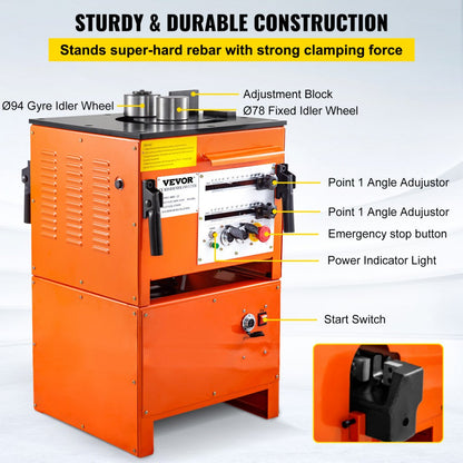 RBC-25 - 1700W Electric Rebar Bender & Cutter for 1" Bending