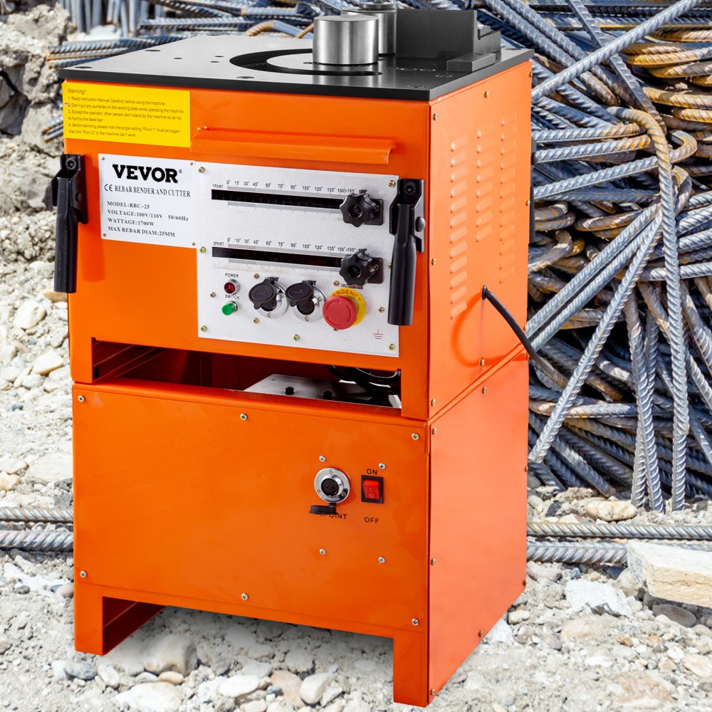 RBC-25 - 1700W Electric Rebar Bender & Cutter for 1" Bending