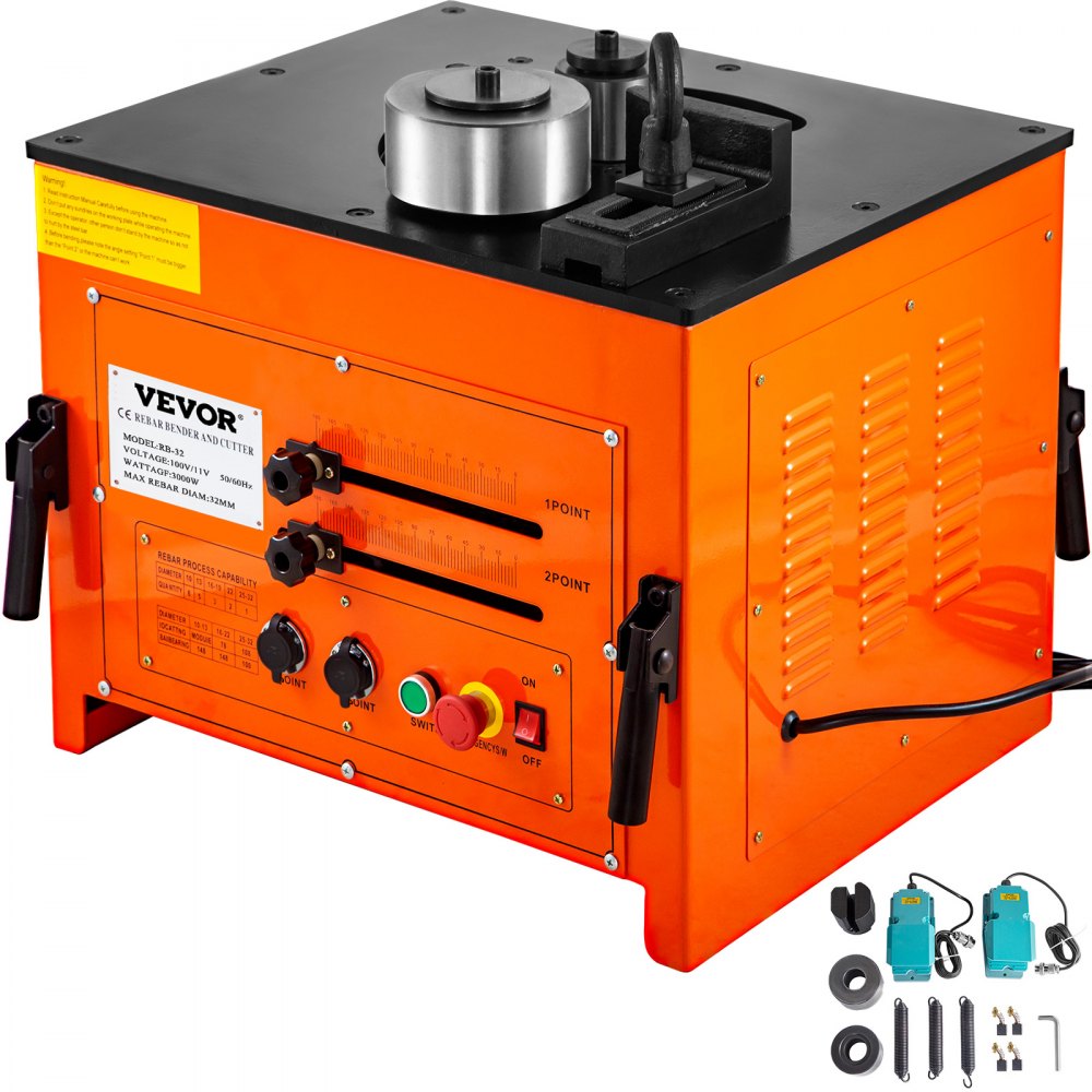 RB-32 - 3000W Rebar Bender, 0.24''-1.26'' Diameter, 180° Flexion Angle