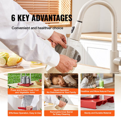 YZQ-3L - Stainless Steel 3L Fruit Wine Press for Juicing & Cider
