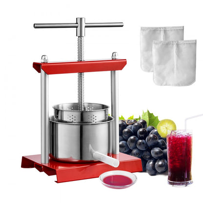 YZQ-3L - Stainless Steel 3L Fruit Wine Press for Juicing & Cider