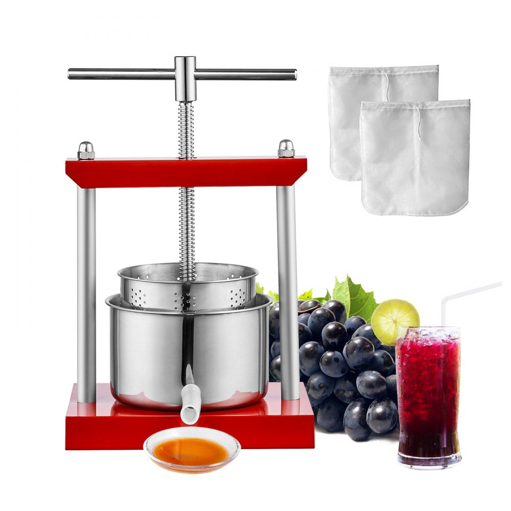 YZQ-3L - Stainless Steel 3L Fruit Wine Press for Juicing & Cider