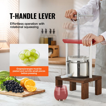 YZQ-2L - Compact 2L Fruit Wine Press for Home Juicing