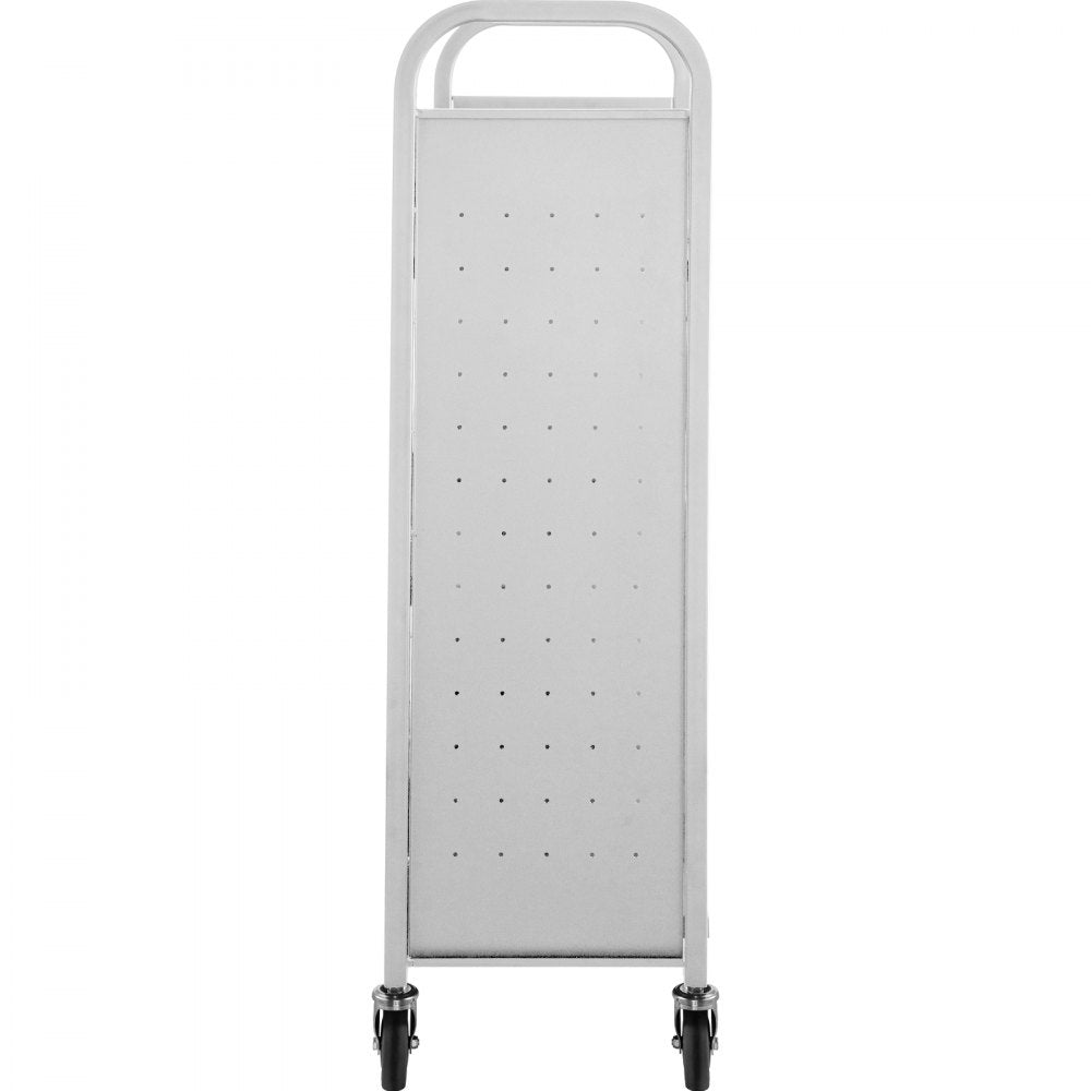 010365499641 - Heavy-Duty 200lbs Rolling Book Cart with 3 Shelves