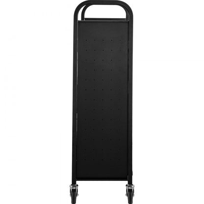 010995928155 - Heavy-Duty 49.2'' Steel Book Cart with Swivel Casters