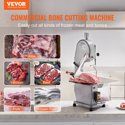 HC-210 - VEVOR 1100W Stainless Steel Meat Bandsaw for Efficient Cutting