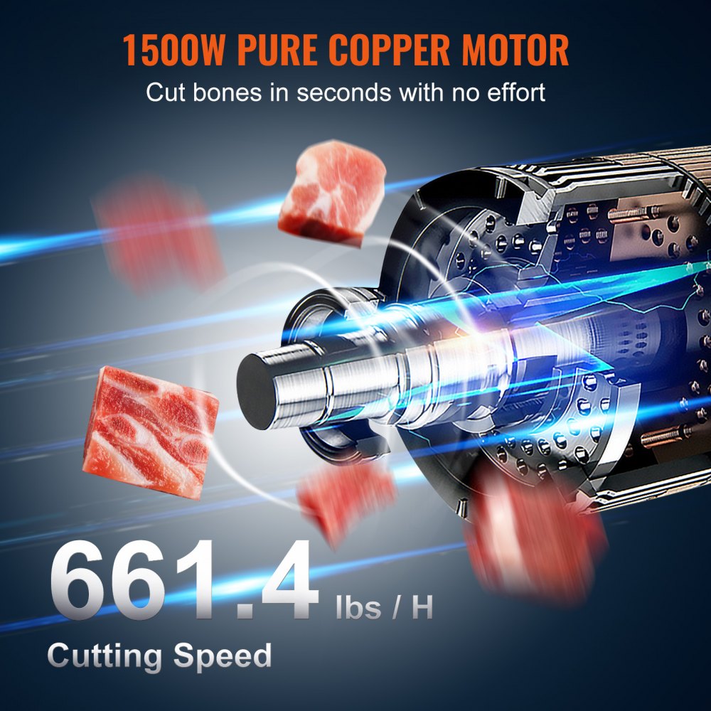 HC-250 - 1500W Stainless Steel Meat Bandsaw for Effortless Cutting