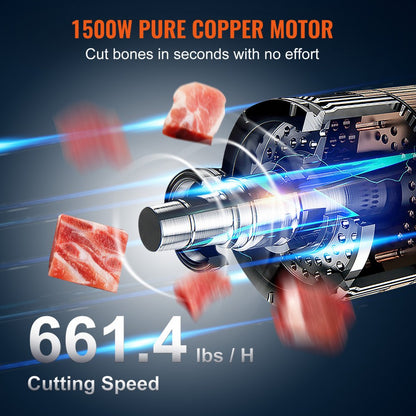 HC-250 - 1500W Stainless Steel Meat Bandsaw for Effortless Cutting