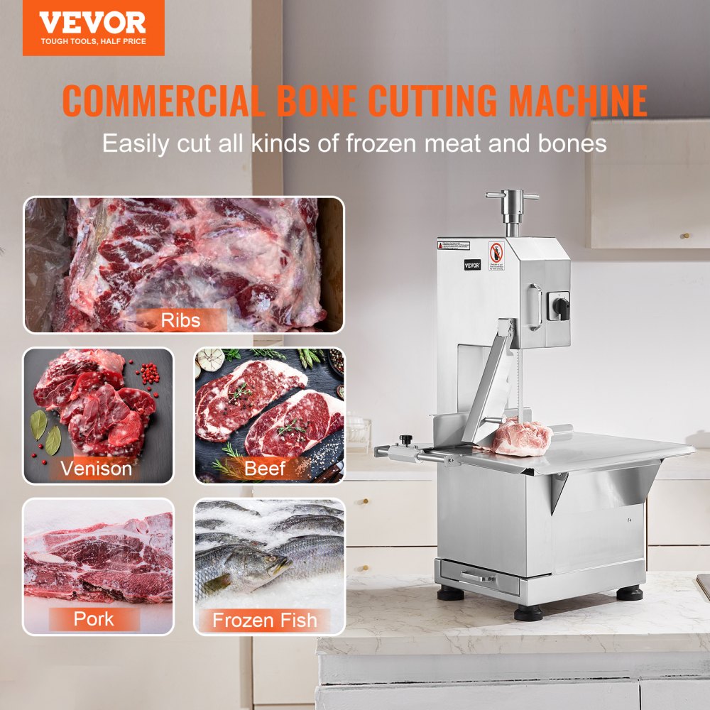 YF-400A - 2200W Stainless Steel Meat Bandsaw for Efficient Cutting