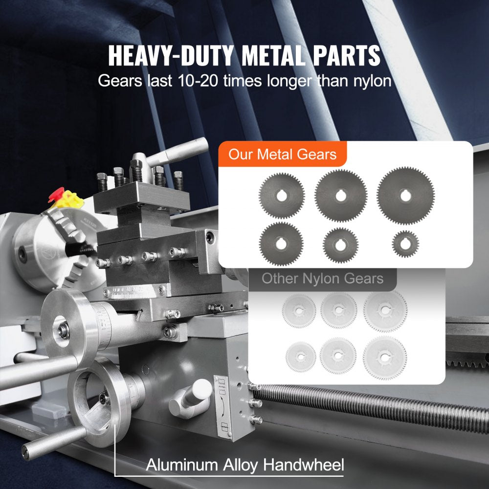 WM210V-L - 8.3'' x 29.5'' Durable Cast Iron Metal Lathe Machine