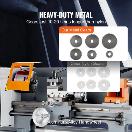 C0618BX350 - Compact Metal Lathe, 7" x 13.78", 500W, 0-2200 RPM