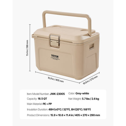 JWK-23005 - 16.5 QT Lightweight Insulated Cooler for Outdoor Adventures