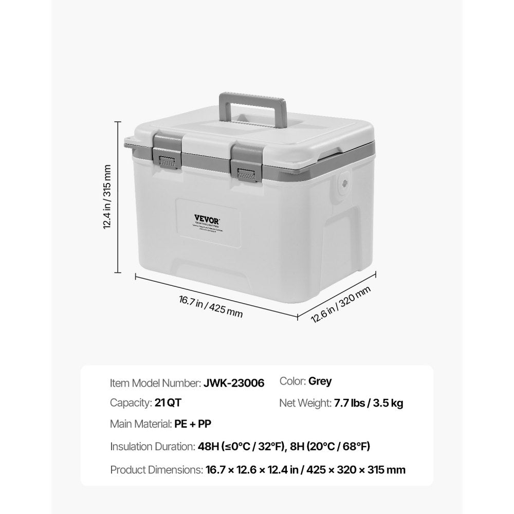 JWK-23006 - 21 QT Portable Cooler with Insulation & Carry Strap