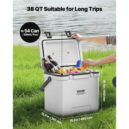 JWK-23008 - 38QT Insulated Cooler with Cup Holder for Outdoor Fun
