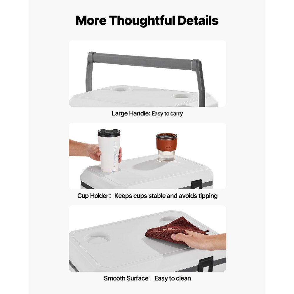 JWK-23008 - 38QT Insulated Cooler with Cup Holder for Outdoor Fun