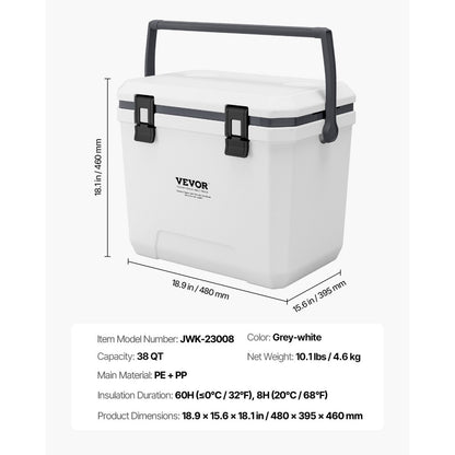 JWK-23008 - 38QT Insulated Cooler with Cup Holder for Outdoor Fun