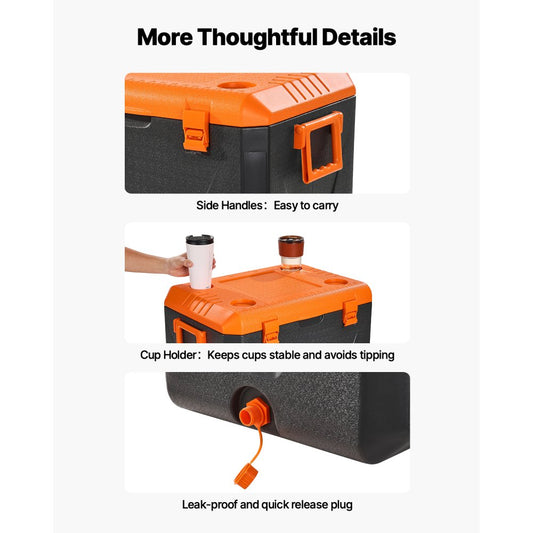 ST6000 - 63QT Lightweight Cooler with Insulation & Side Handles