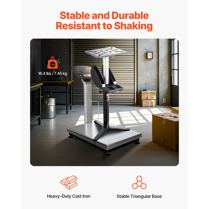 GS-E - Adjustable Bench Grinder Stand with 12"x10" Plate & Tool Storage
