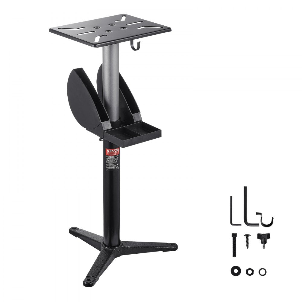 GS-E - Adjustable Bench Grinder Stand with 12"x10" Plate & Tool Storage