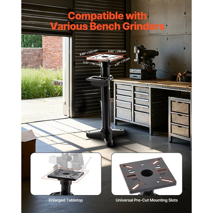 GS-H - Ergonomic 33" Heavy-Duty Bench Grinder Stand with 10.6" Plate
