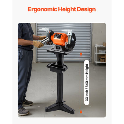 GS-H - Ergonomic 33" Heavy-Duty Bench Grinder Stand with 10.6" Plate