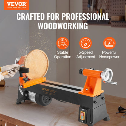 RWL1018 - Compact 10in VEVOR Wood Lathe for Beginners and Hobbyists