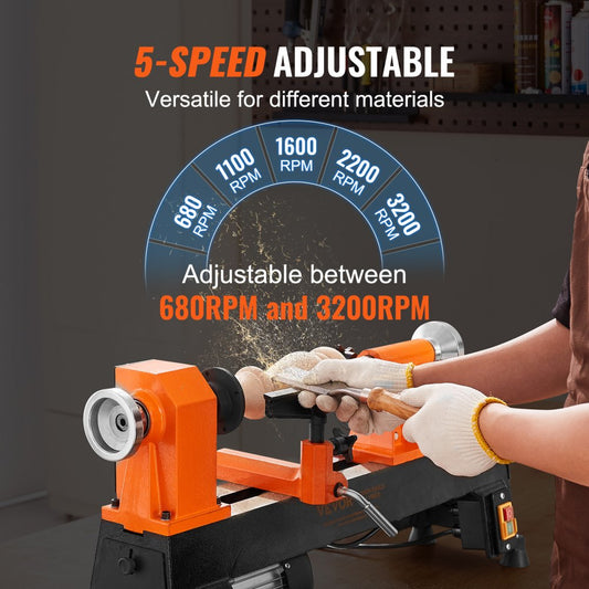 RWL1018 - Compact 10in VEVOR Wood Lathe for Beginners and Hobbyists