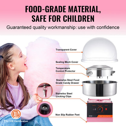 MHTJXM01F - Family-Friendly Electric Cotton Candy Maker for Parties